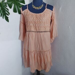 Vivid Importers Cold Shoulder Boho Dress
